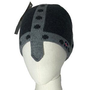 Gray wool Viking helmet hat one size